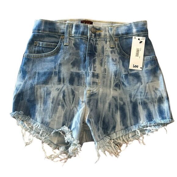 Lee High Rise Cut Off Denim Jean Shorts 27 - Picture 1 of 6